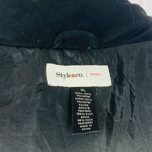 Style & Co Sport Black Down Puffer Jacket - Size XL - Picture 11 of 13
